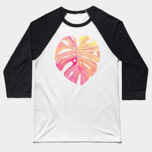 Swiss Cheese Monstera - Pastel Pink Baseball T-Shirt